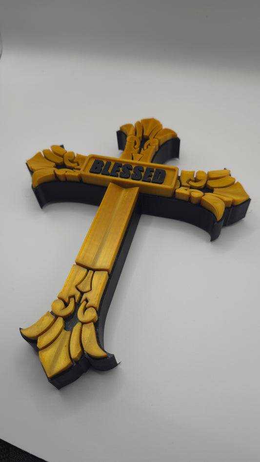 Ornate Two-Toned Cross